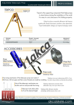 ADJUSTABLE TELESCOPIC PROP TRIPOD SYSTEMS